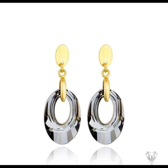 SwarovskiCrystals Helios earrings gold plated - Picture 1 of 12
